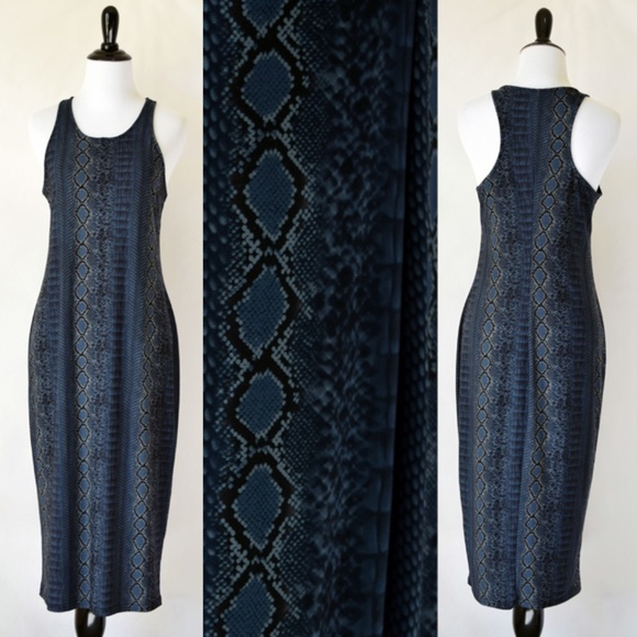 Viereck Dresses & Skirts - NWOT Viereck Blue Black Sleeveless Midi Dress